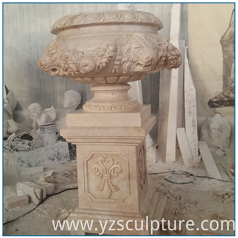 travertine flower pot 